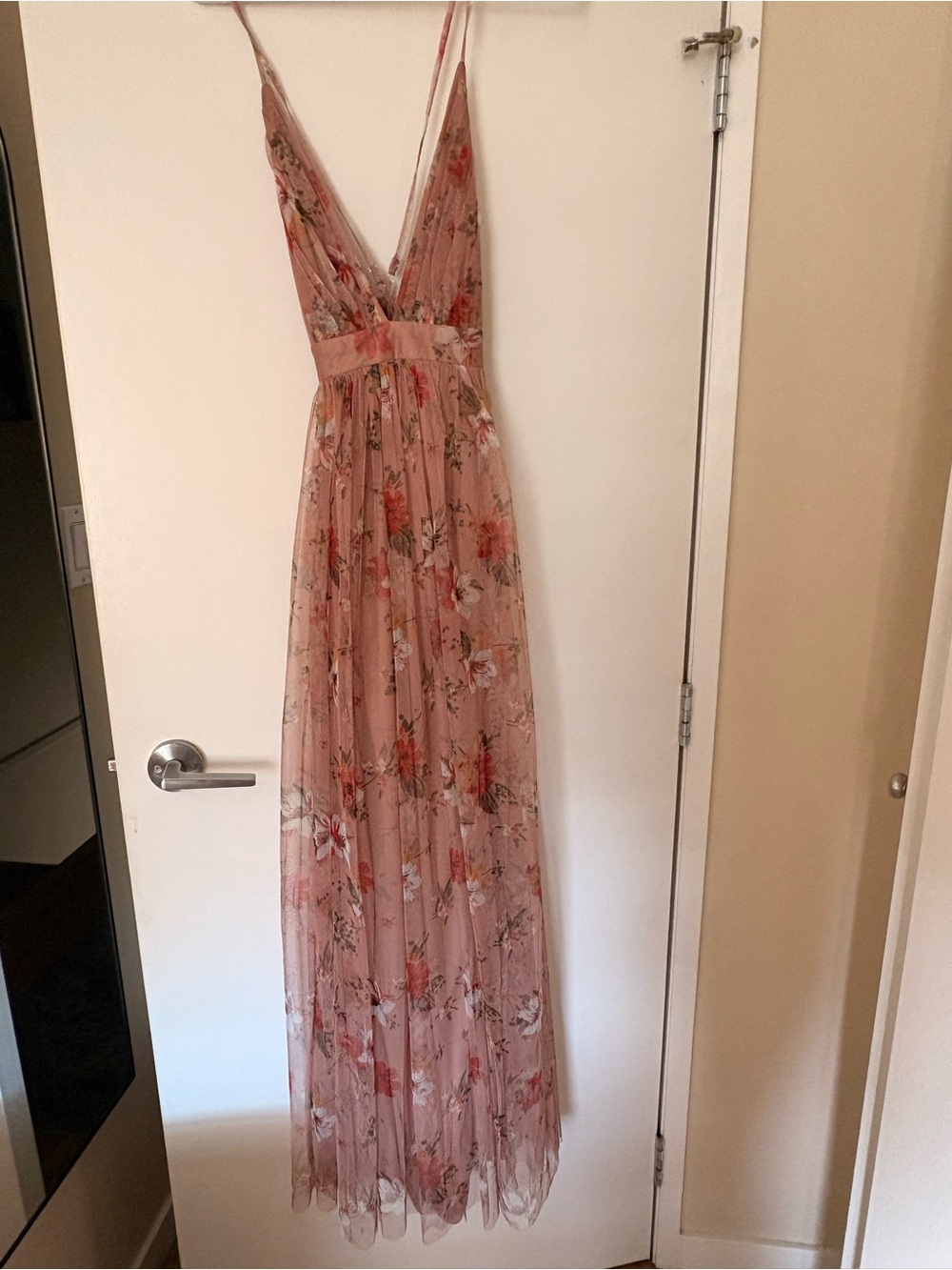 Windsor Dusty Rose Floral V-Neck Maxi Dress